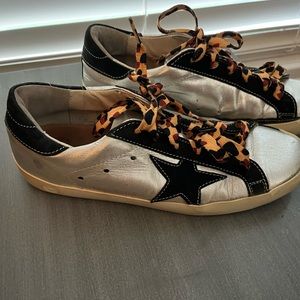 Silver& Black Golden Goose Sneakers
